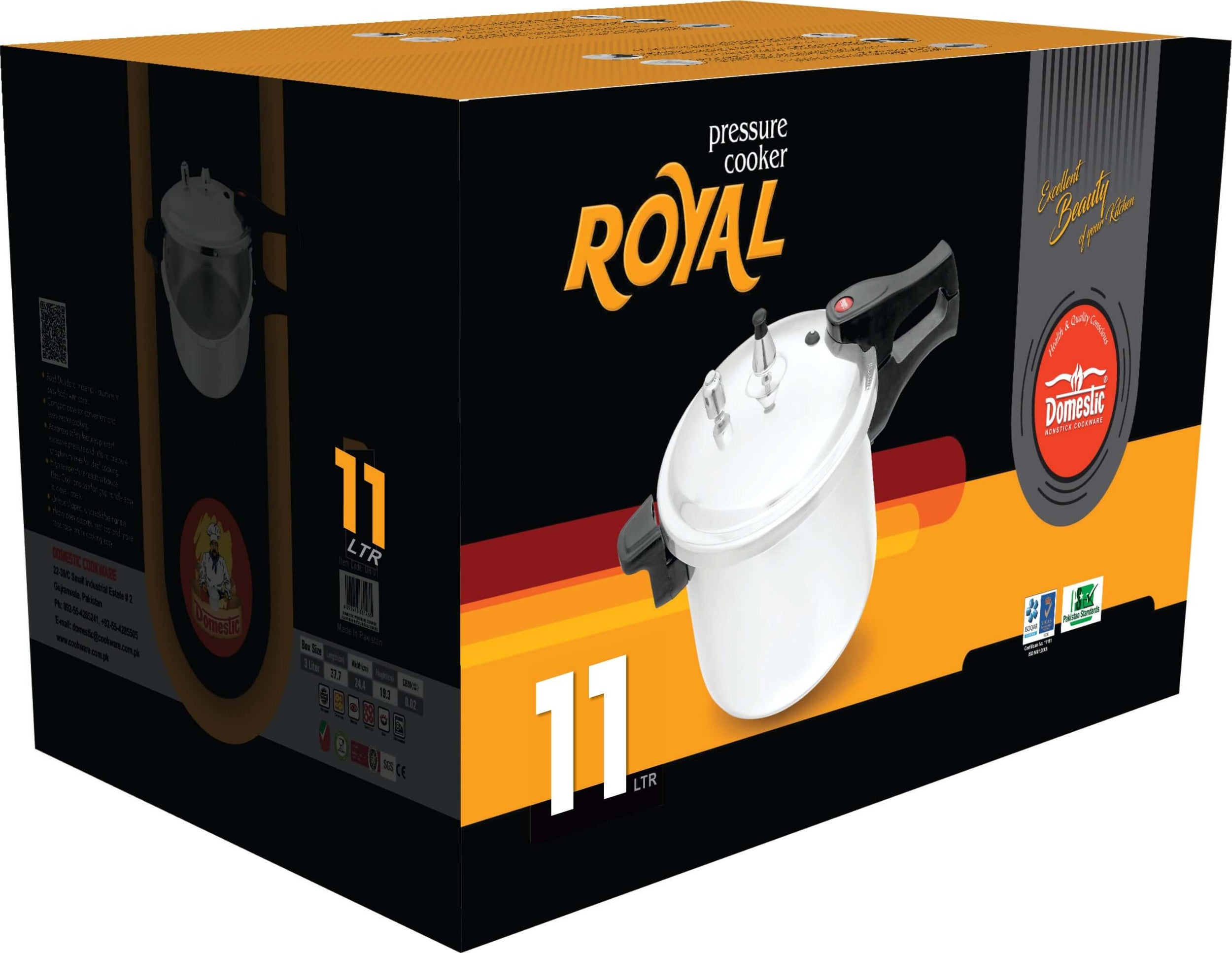 Domestic Royal Series Pressure Cooker 11 Liter