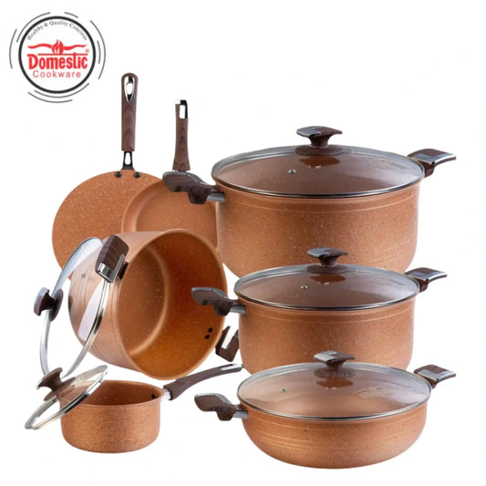 D - 161 – Nonstick Jumbo Gift Set – 22 Pcs (Interior+Exterior Marble) - Majestic Cookware